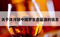 关于洋河镇中国梦生态蓝酒的信息